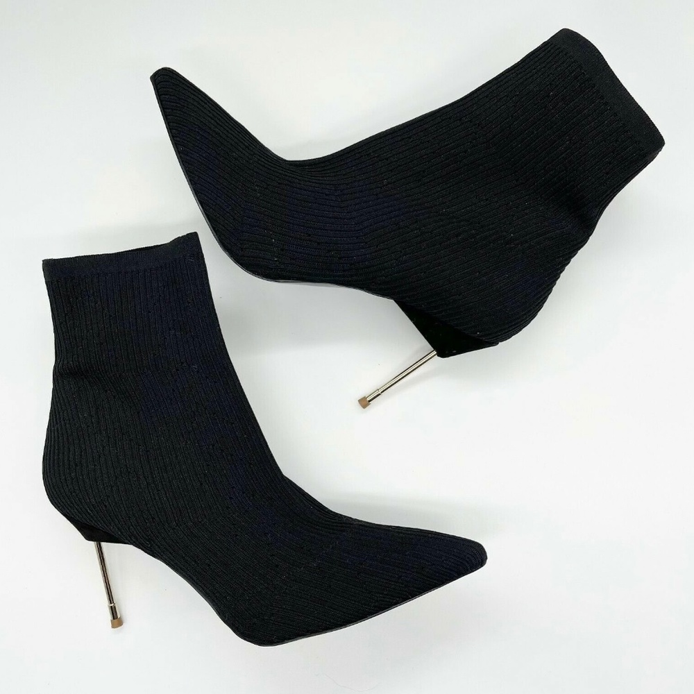 Kurt Geiger Black stretch stiletto booties